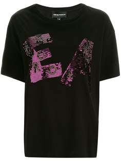 Emporio Armani футболка с логотипом и пайетками