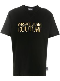 Versace Jeans Couture футболка с логотипом металлик