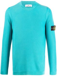 Stone Island logo patch embroidered sweatshirt