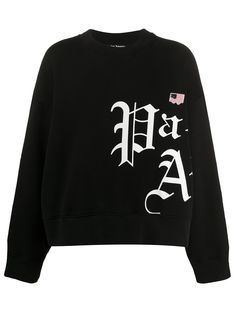 Palm Angels толстовка оверсайз с логотипом New Gothic