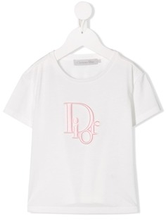 Baby Dior футболка с вышитым логотипом