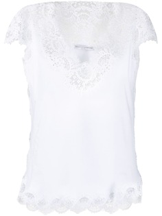 Ermanno Scervino кружевной топ с фестонами и круглым вырезом