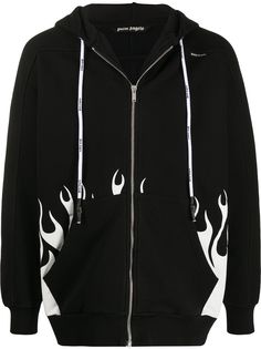Palm Angels худи Burning на молнии с логотипом