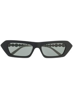 Gucci Eyewear солнцезащитные очки в прямоугольной оправе с кристаллами