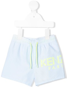 Kenzo Kids logo print swimming trunks