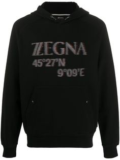 Z Zegna logo-print long sleeved hoodie