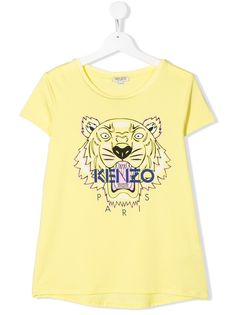 Kenzo Kids TEEN tiger logo print T-shirt