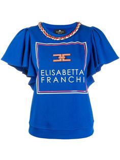 Elisabetta Franchi топ с цепочным декором