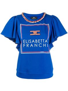 Elisabetta Franchi топ с цепочным декором