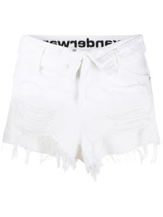 Alexander Wang джинсовые шорты с отворотом на поясе