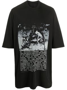 Rick Owens DRKSHDW футболка оверсайз с фотопринтом