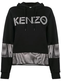 Kenzo худи с сетчатой вставкой и логотипом