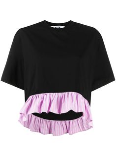 MSGM укороченная футболка с оборками