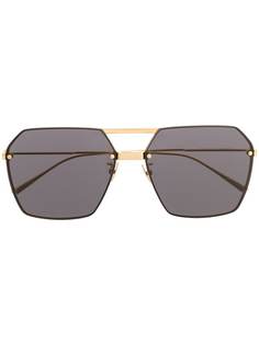 Bottega Veneta Eyewear солнцезащитные очки в геометричной оправе