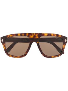 Tom Ford Eyewear солнцезащитные очки-авиаторы черепаховой расцветки