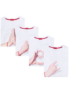 Isaia футболка с принтом Hand