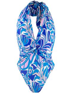 Emilio Pucci купальник с вырезом халтер и принтом