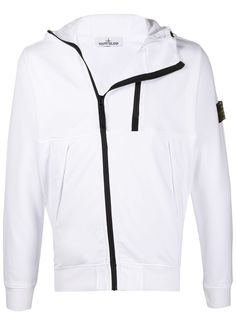 Stone Island пуховик с капюшоном и нашивкой-логотипом