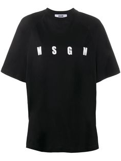 MSGM футболка с логотипом и рукавами реглан