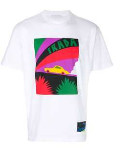 Prada футболка с принтом автомобиля с логотипом