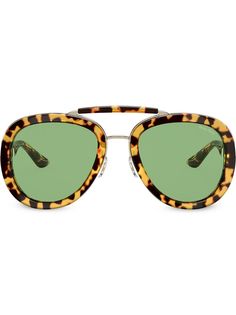 Miu Miu Eyewear солнцезащитные очки-авиаторы черепаховой расцветки