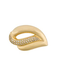 Christian Dior Pre-Owned брошь 1980-х годов с кристаллами Swarovski