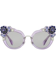 Miu Miu Eyewear солнцезащитные очки Runway в оправе "кошачий глаз"