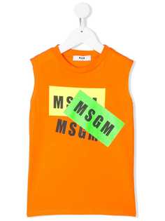 Msgm Kids топ без рукавов с логотипом