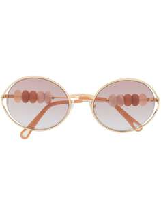 Chloé Eyewear солнцезащитные очки в круглой оправе с бусинами