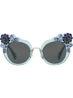 Miu Miu Eyewear солнцезащитные очки Runway с кристаллами