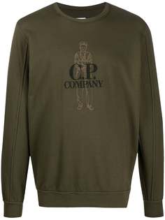 C.P. Company флисовая толстовка с вышитым логотипом