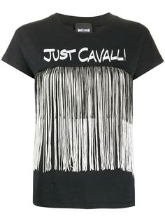 Just Cavalli футболка с логотипом и бахромой