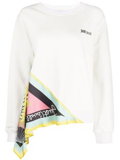 Just Cavalli топ с длинными рукавами и контрастной вставкой