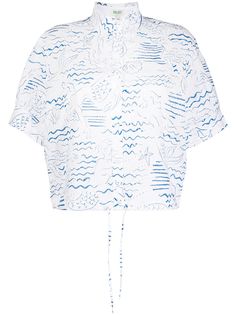 Kenzo кружевная блузка с принтом