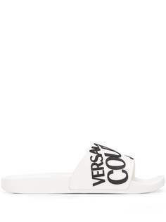 Versace Jeans Couture шлепанцы с контрастным логотипом