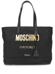 Moschino сумка-тоут с металлическим логотипом