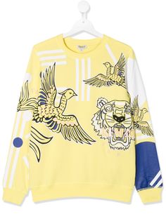 Kenzo Kids толстовка с вышивкой Bird & Tiger