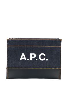 A.P.C. клатч из денима с логотипом