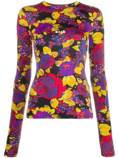 MSGM футболка с длинными рукавами и принтом