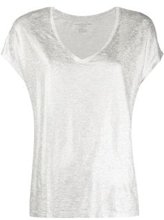 Majestic Filatures футболка с эффектом металлик и V-образным вырезом