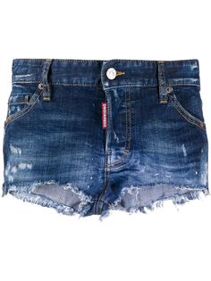 Dsquared2 джинсовые шорты с эффектом потертости