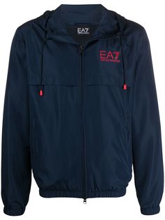 Ea7 Emporio Armani куртка с капюшоном и логотипом