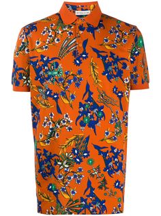 Etro рубашка-поло с цветочным принтом