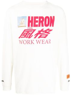 Heron Preston футболка с длинными рукавами и принтом