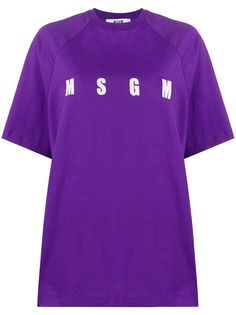 MSGM футболка оверсайз с рукавами реглан