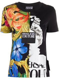 Versace Jeans Couture футболка с круглым вырезом и цветочным принтом