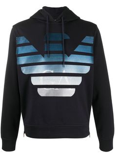 Emporio Armani embroidered logo hoodie