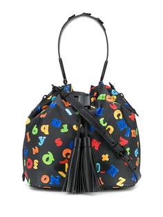 Moschino сумка-ведро с графичным принтом