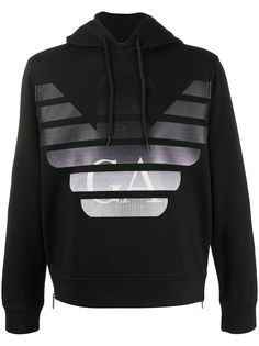 Emporio Armani embroidered logo hoodie