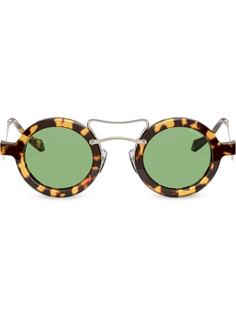 Miu Miu Eyewear круглые солнцезащитные очки черепаховой расцветки